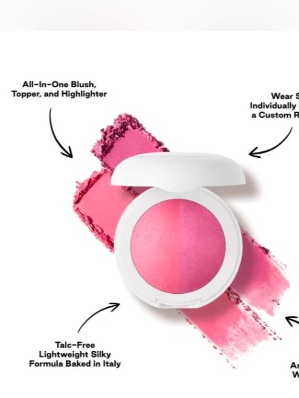 NIB DIBS Beauty Duet Baked Blush Duo - VIP Pink (Full Size)
